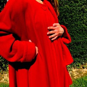 1990’s red wool swing coat from Italy